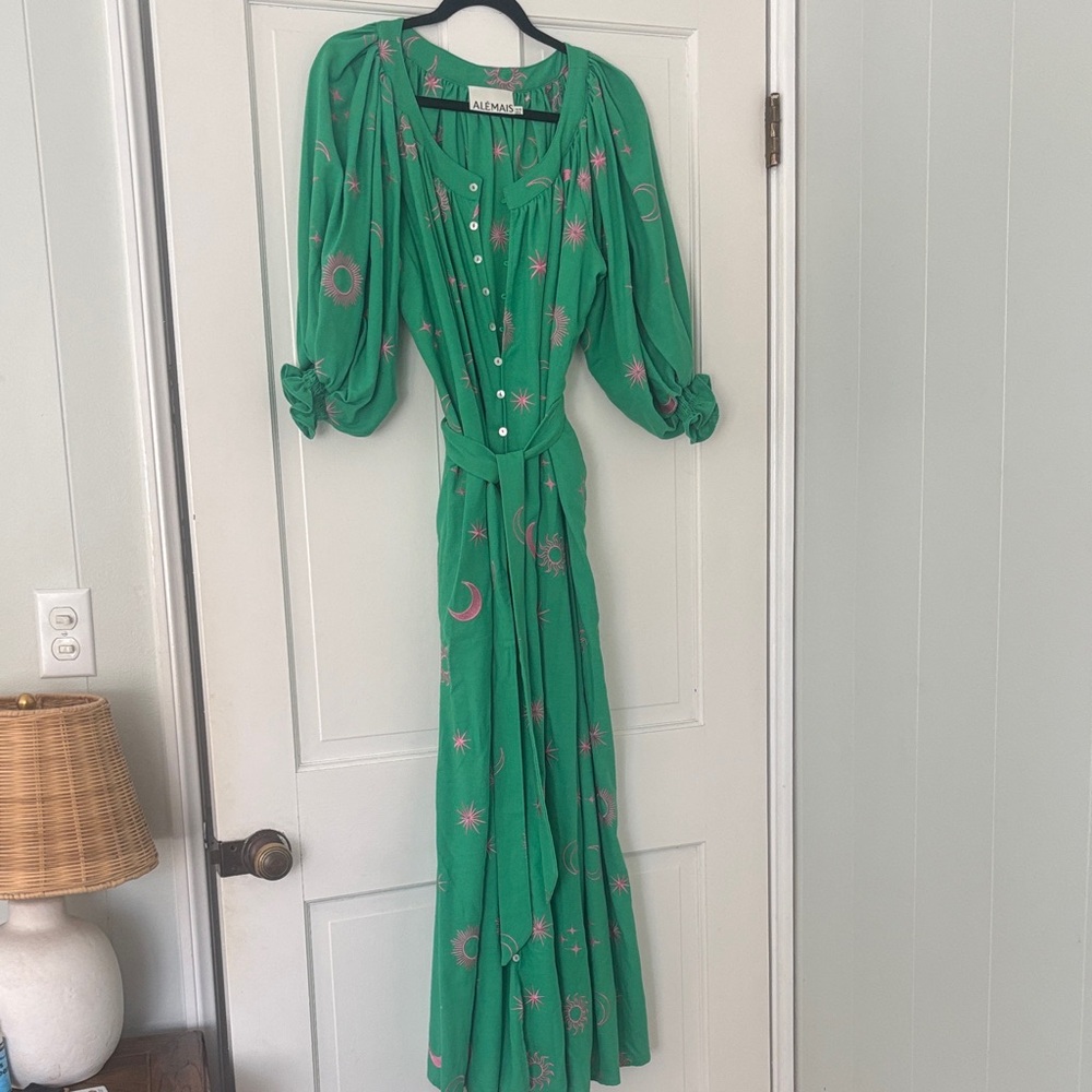 Alemais Green and Pink Long Sleeve Dress